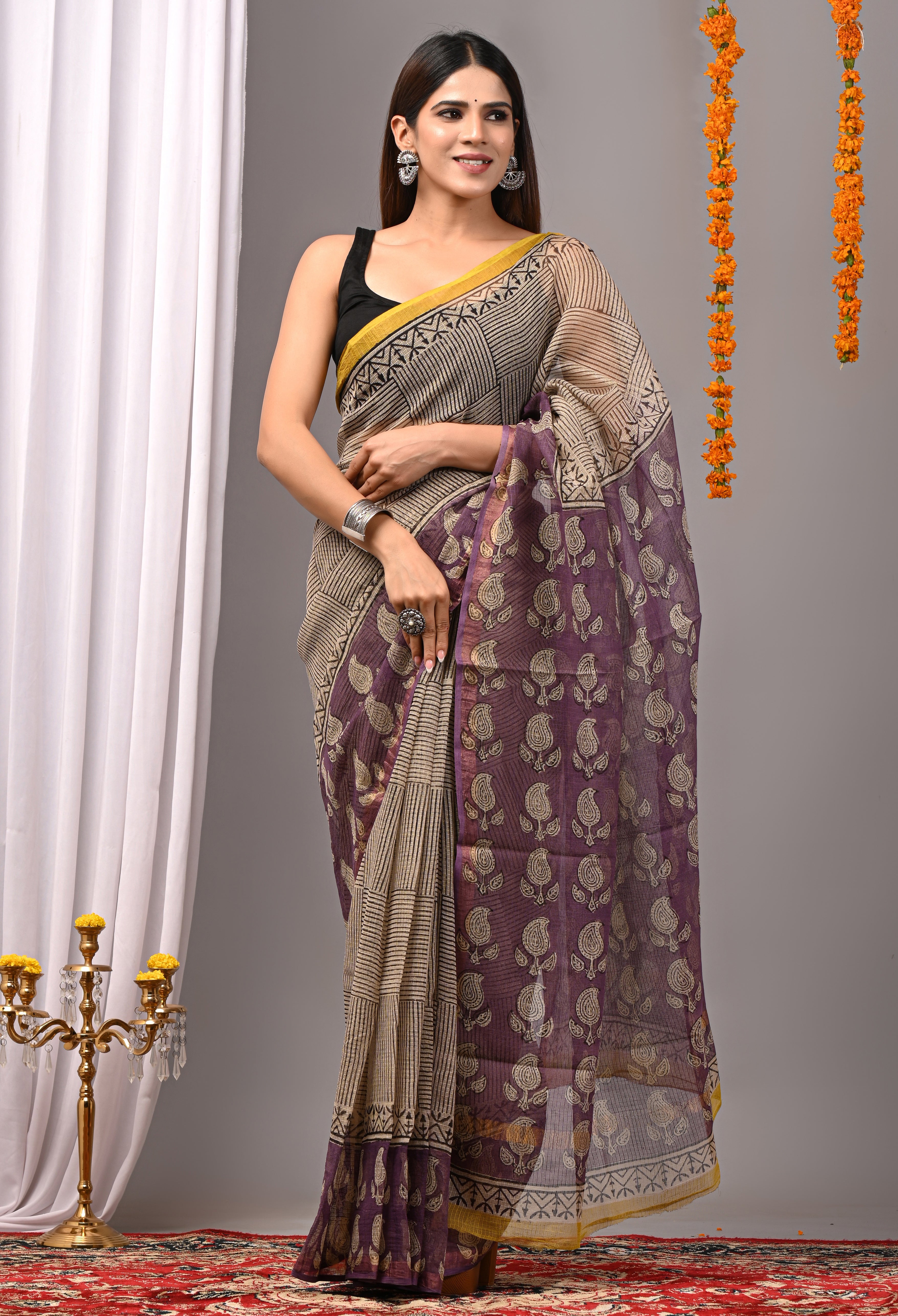 Print Cotton Silk Kota Doria Saree