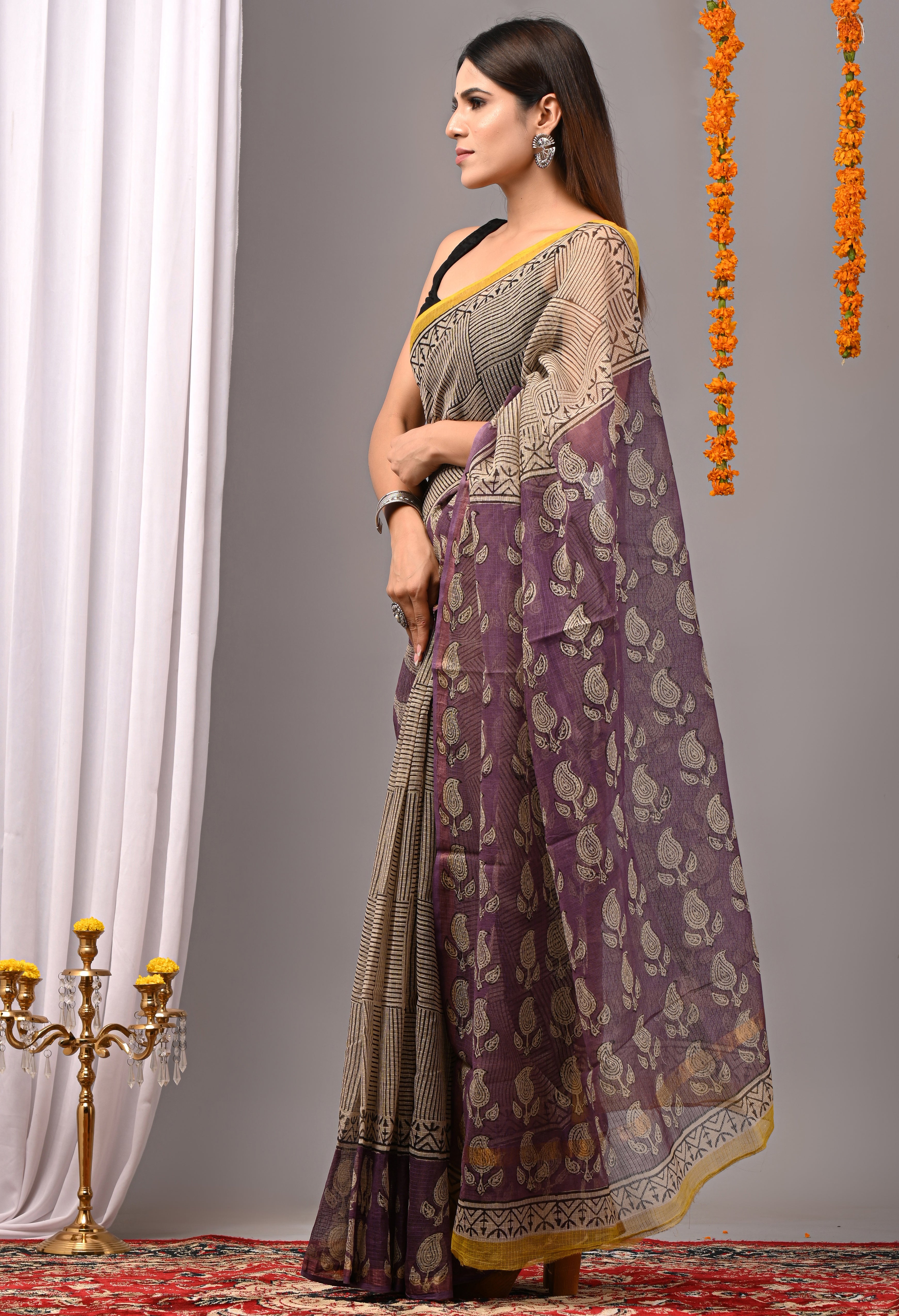 Print Cotton Silk Kota Doria Saree