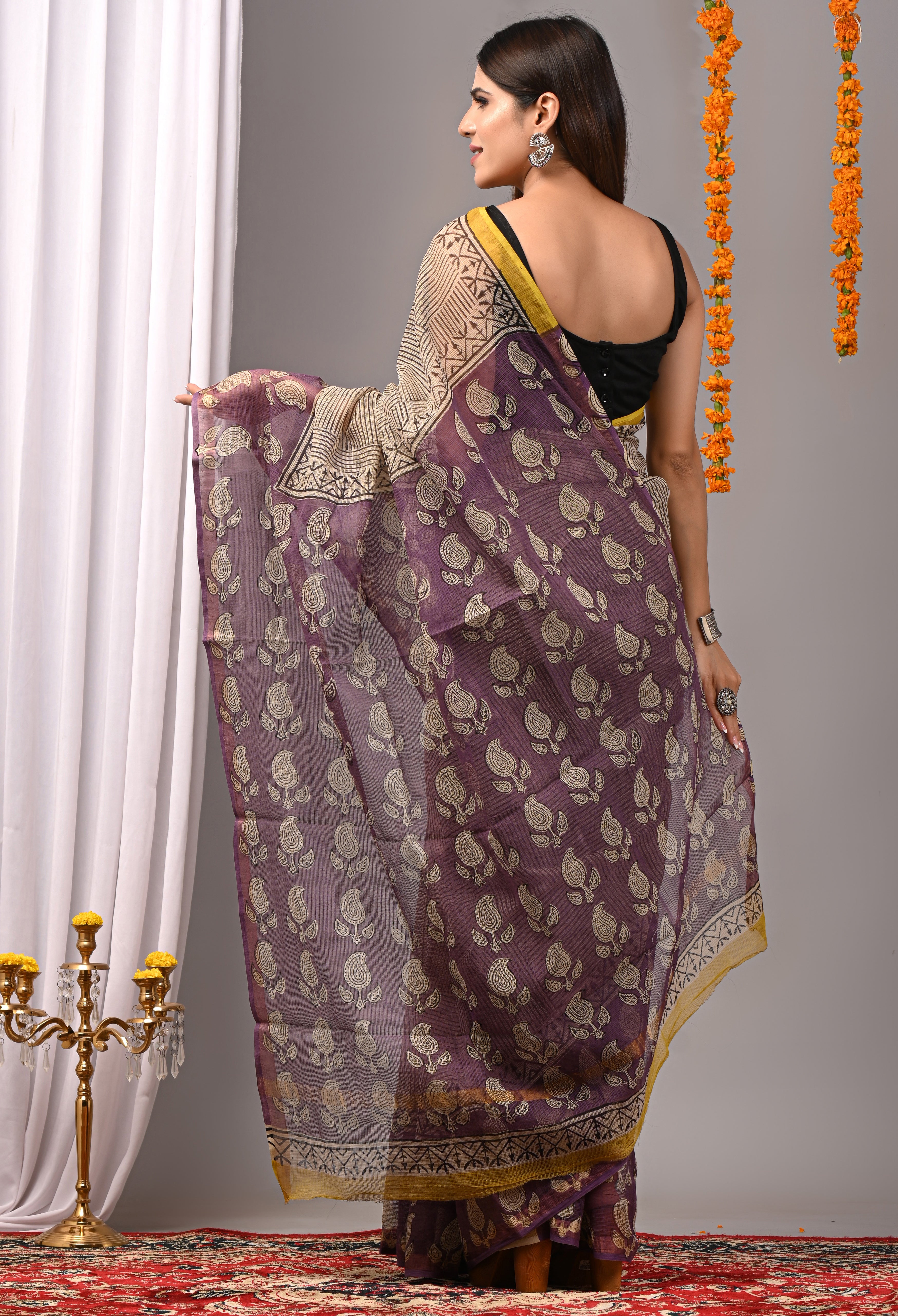 Print Cotton Silk Kota Doria Saree