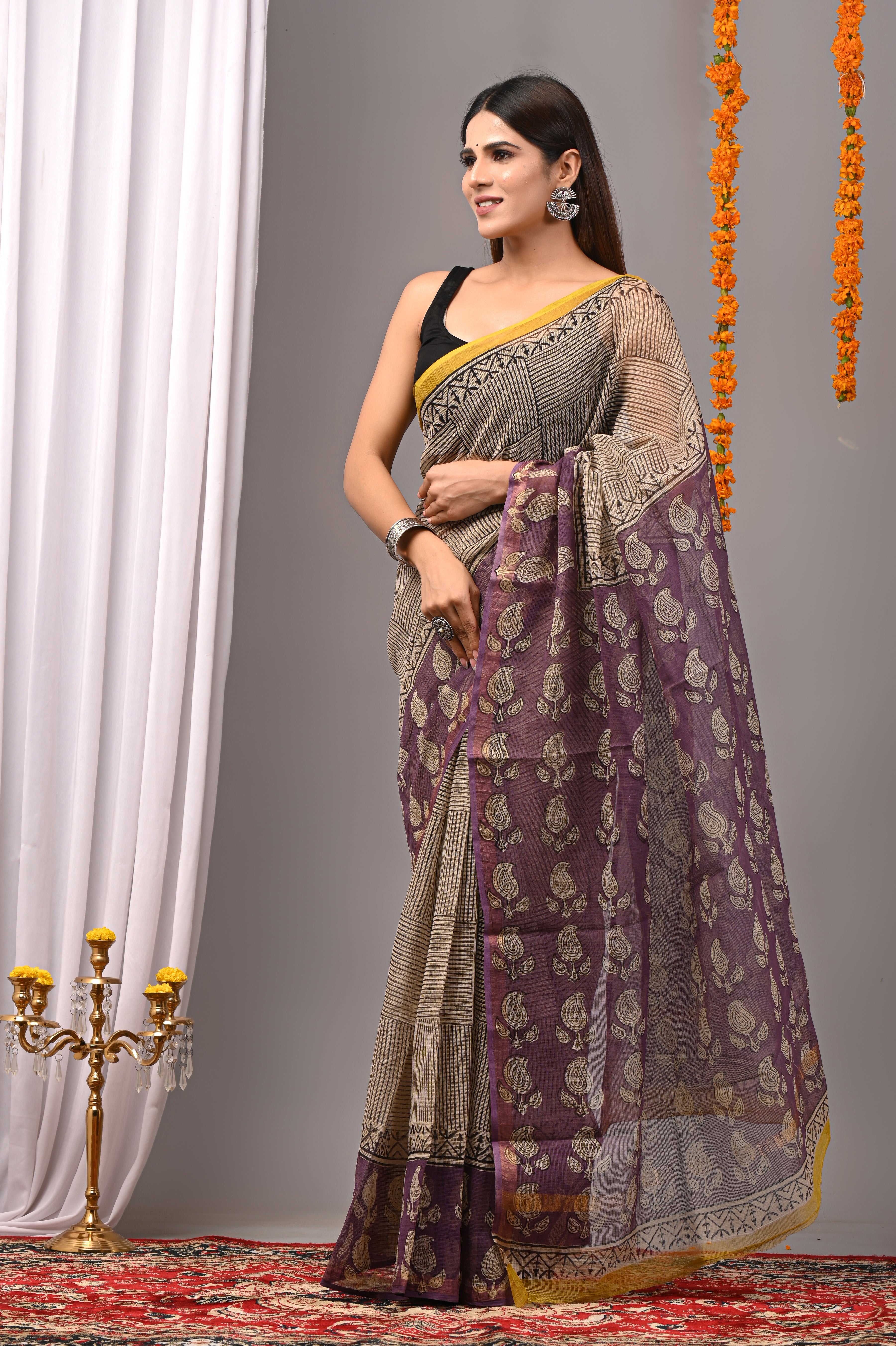 Print Cotton Silk Kota Doria Saree