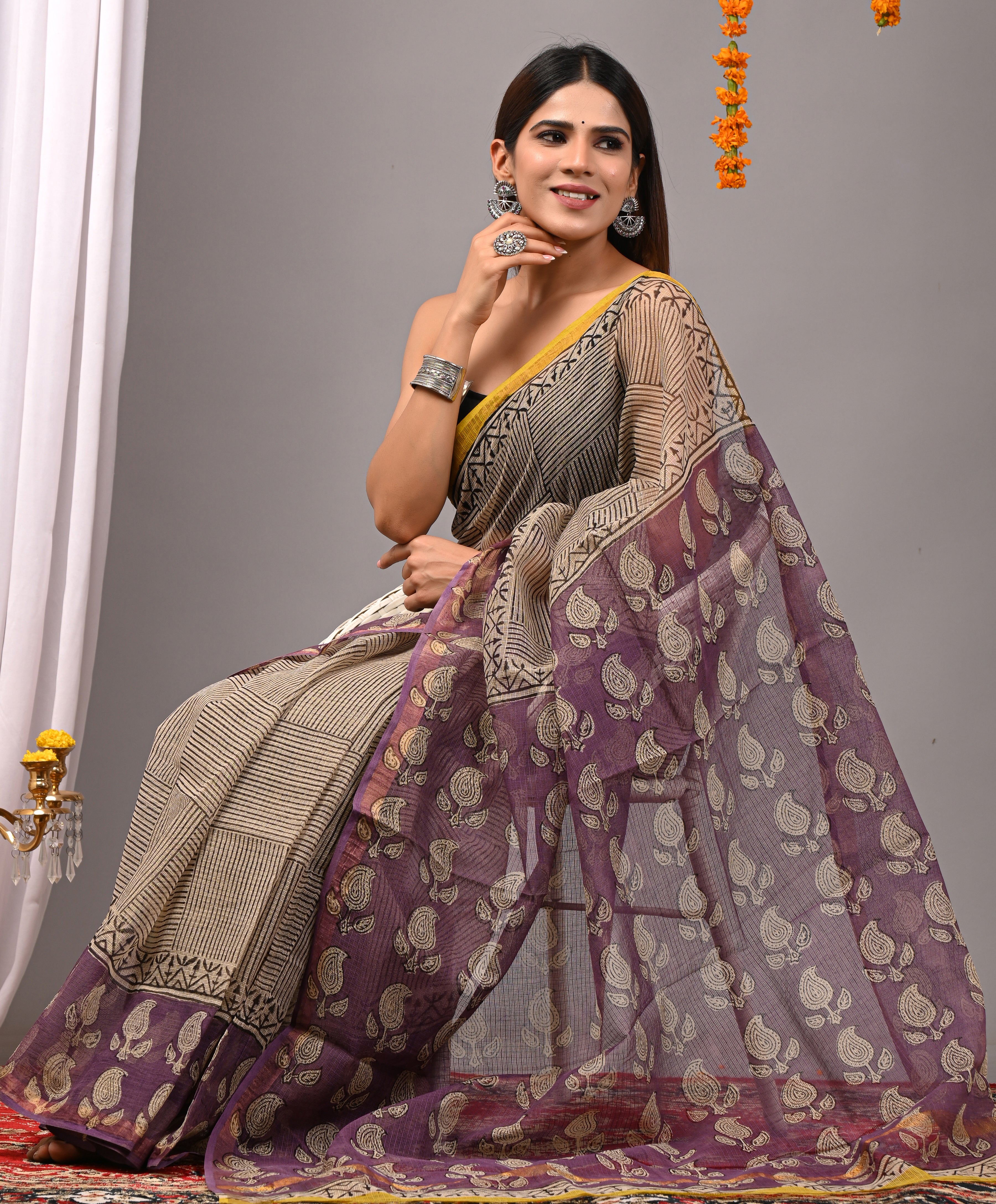 Print Cotton Silk Kota Doria Saree